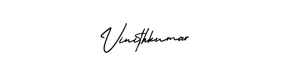 This is the best signature style for the Vinithkumar name. Also you like these signature font (AmerikaSignatureDemo-Regular). Mix name signature. Vinithkumar signature style 3 images and pictures png