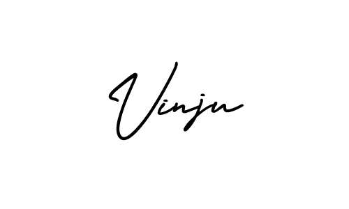 Make a beautiful signature design for name Vinju. With this signature (AmerikaSignatureDemo-Regular) style, you can create a handwritten signature for free. Vinju signature style 3 images and pictures png
