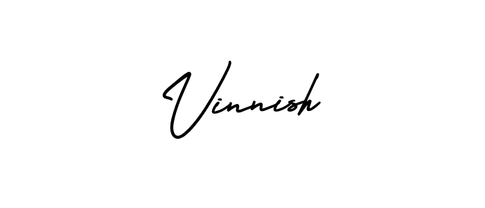 Vinnish stylish signature style. Best Handwritten Sign (AmerikaSignatureDemo-Regular) for my name. Handwritten Signature Collection Ideas for my name Vinnish. Vinnish signature style 3 images and pictures png