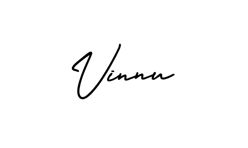 Make a beautiful signature design for name Vinnu. With this signature (AmerikaSignatureDemo-Regular) style, you can create a handwritten signature for free. Vinnu signature style 3 images and pictures png