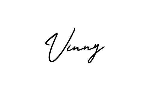 The best way (AmerikaSignatureDemo-Regular) to make a short signature is to pick only two or three words in your name. The name Vinny include a total of six letters. For converting this name. Vinny signature style 3 images and pictures png