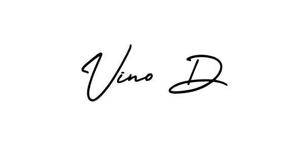 Create a beautiful signature design for name Vino D. With this signature (AmerikaSignatureDemo-Regular) fonts, you can make a handwritten signature for free. Vino D signature style 3 images and pictures png
