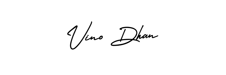 Make a beautiful signature design for name Vino Dhan. With this signature (AmerikaSignatureDemo-Regular) style, you can create a handwritten signature for free. Vino Dhan signature style 3 images and pictures png