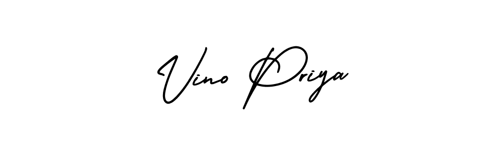 How to make Vino Priya signature? AmerikaSignatureDemo-Regular is a professional autograph style. Create handwritten signature for Vino Priya name. Vino Priya signature style 3 images and pictures png