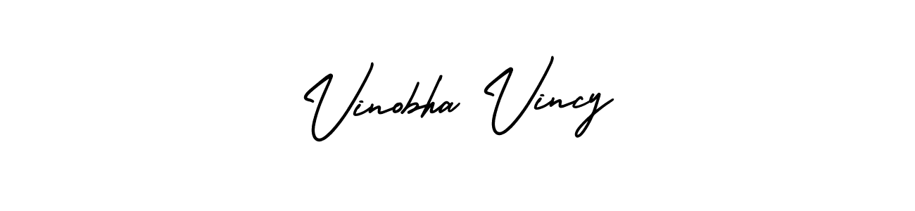 It looks lik you need a new signature style for name Vinobha Vincy. Design unique handwritten (AmerikaSignatureDemo-Regular) signature with our free signature maker in just a few clicks. Vinobha Vincy signature style 3 images and pictures png