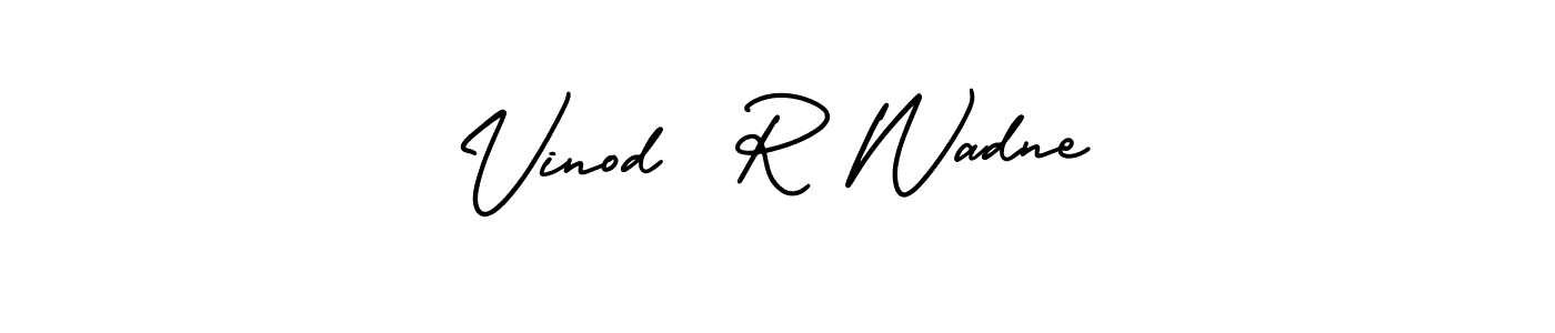 Use a signature maker to create a handwritten signature online. With this signature software, you can design (AmerikaSignatureDemo-Regular) your own signature for name Vinod  R Wadne. Vinod  R Wadne signature style 3 images and pictures png
