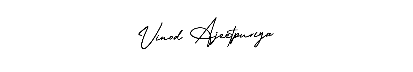 Use a signature maker to create a handwritten signature online. With this signature software, you can design (AmerikaSignatureDemo-Regular) your own signature for name Vinod Ajeetpuriya. Vinod Ajeetpuriya signature style 3 images and pictures png