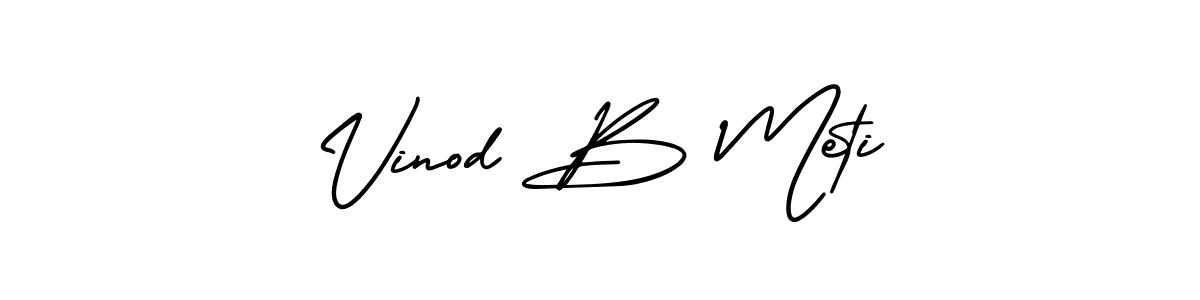 It looks lik you need a new signature style for name Vinod B Meti. Design unique handwritten (AmerikaSignatureDemo-Regular) signature with our free signature maker in just a few clicks. Vinod B Meti signature style 3 images and pictures png