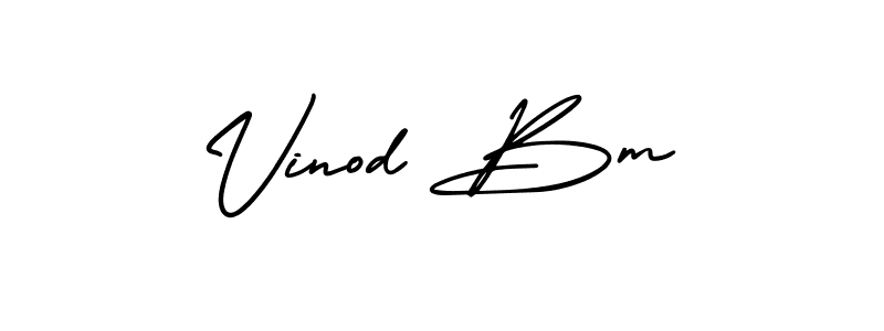 How to make Vinod Bm name signature. Use AmerikaSignatureDemo-Regular style for creating short signs online. This is the latest handwritten sign. Vinod Bm signature style 3 images and pictures png