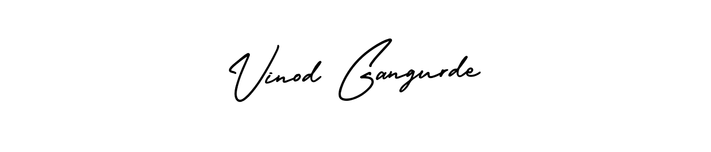 You should practise on your own different ways (AmerikaSignatureDemo-Regular) to write your name (Vinod Gangurde) in signature. don't let someone else do it for you. Vinod Gangurde signature style 3 images and pictures png