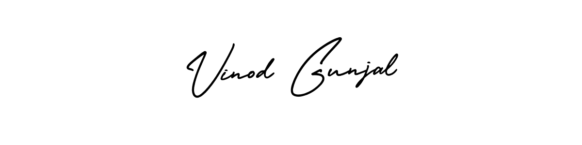 How to make Vinod Gunjal signature? AmerikaSignatureDemo-Regular is a professional autograph style. Create handwritten signature for Vinod Gunjal name. Vinod Gunjal signature style 3 images and pictures png