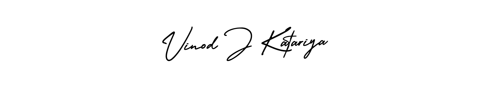 Design your own signature with our free online signature maker. With this signature software, you can create a handwritten (AmerikaSignatureDemo-Regular) signature for name Vinod J Katariya. Vinod J Katariya signature style 3 images and pictures png