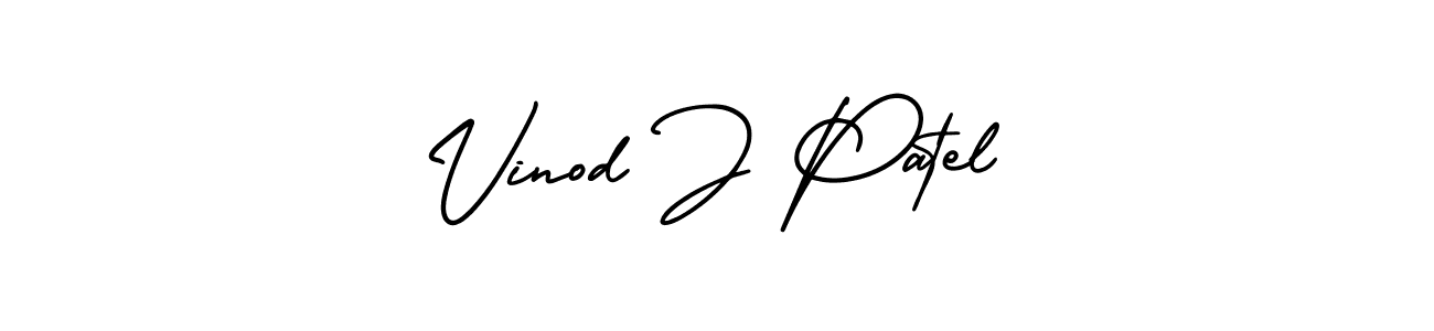 Vinod J Patel stylish signature style. Best Handwritten Sign (AmerikaSignatureDemo-Regular) for my name. Handwritten Signature Collection Ideas for my name Vinod J Patel. Vinod J Patel signature style 3 images and pictures png