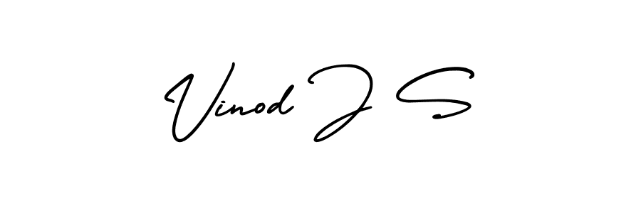 You should practise on your own different ways (AmerikaSignatureDemo-Regular) to write your name (Vinod J S) in signature. don't let someone else do it for you. Vinod J S signature style 3 images and pictures png