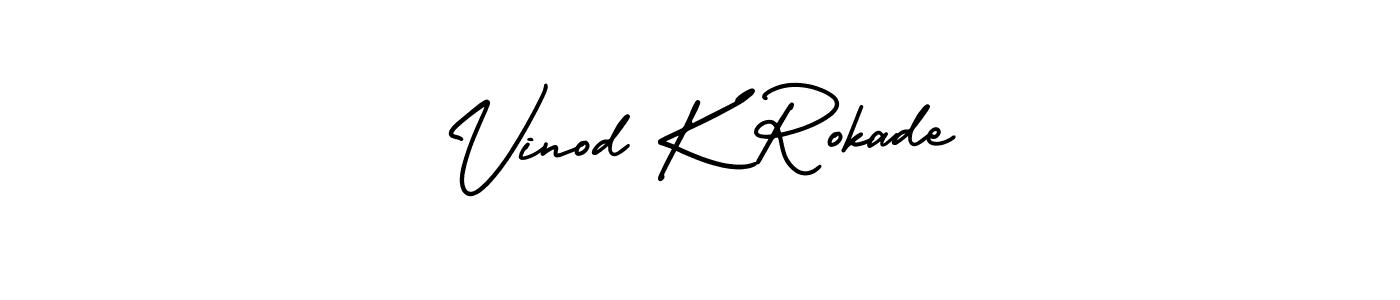 Make a beautiful signature design for name Vinod K Rokade. With this signature (AmerikaSignatureDemo-Regular) style, you can create a handwritten signature for free. Vinod K Rokade signature style 3 images and pictures png