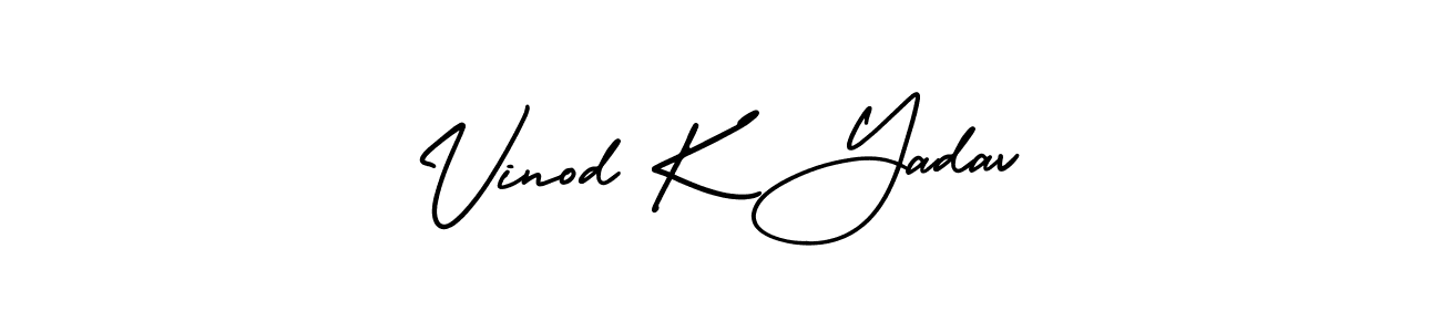 How to make Vinod K Yadav name signature. Use AmerikaSignatureDemo-Regular style for creating short signs online. This is the latest handwritten sign. Vinod K Yadav signature style 3 images and pictures png
