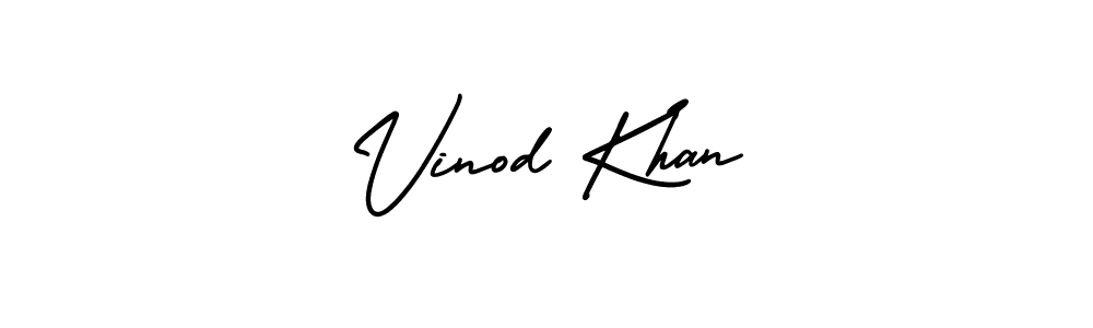Use a signature maker to create a handwritten signature online. With this signature software, you can design (AmerikaSignatureDemo-Regular) your own signature for name Vinod Khan. Vinod Khan signature style 3 images and pictures png