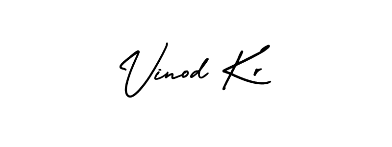 Use a signature maker to create a handwritten signature online. With this signature software, you can design (AmerikaSignatureDemo-Regular) your own signature for name Vinod Kr. Vinod Kr signature style 3 images and pictures png