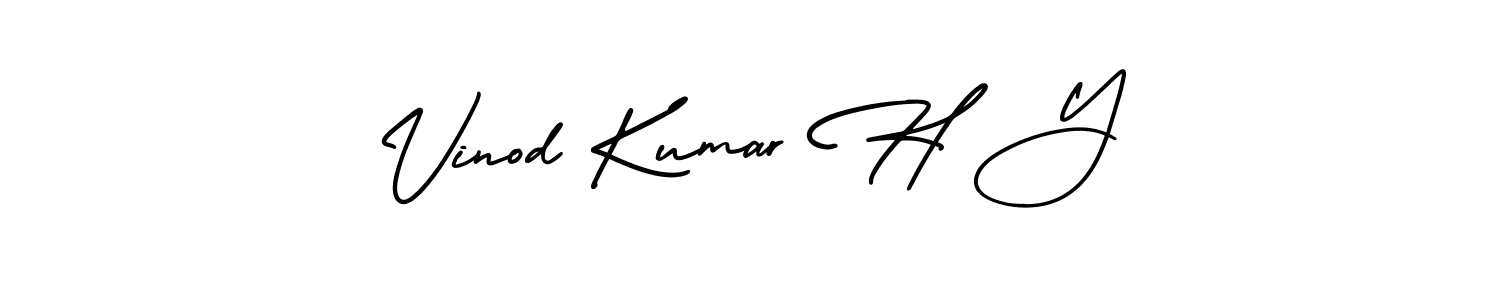 Use a signature maker to create a handwritten signature online. With this signature software, you can design (AmerikaSignatureDemo-Regular) your own signature for name Vinod Kumar H Y. Vinod Kumar H Y signature style 3 images and pictures png