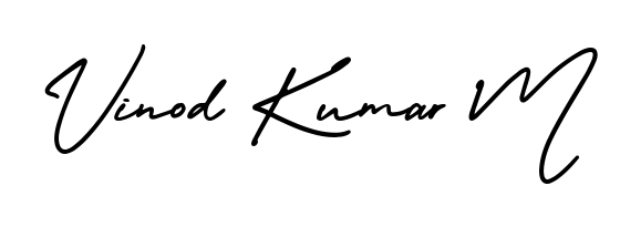 Here are the top professional signature styles for the name Vinod Kumar M. These are the best autograph styles you can use for your name. Vinod Kumar M signature style 3 images and pictures png
