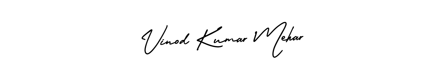 How to make Vinod Kumar Mehar signature? AmerikaSignatureDemo-Regular is a professional autograph style. Create handwritten signature for Vinod Kumar Mehar name. Vinod Kumar Mehar signature style 3 images and pictures png