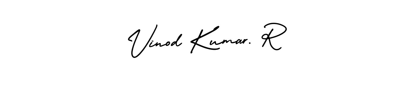 if you are searching for the best signature style for your name Vinod Kumar. R. so please give up your signature search. here we have designed multiple signature styles  using AmerikaSignatureDemo-Regular. Vinod Kumar. R signature style 3 images and pictures png