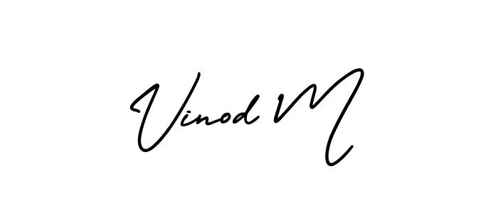 Make a beautiful signature design for name Vinod M. With this signature (AmerikaSignatureDemo-Regular) style, you can create a handwritten signature for free. Vinod M signature style 3 images and pictures png