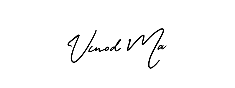 Make a beautiful signature design for name Vinod Ma. With this signature (AmerikaSignatureDemo-Regular) style, you can create a handwritten signature for free. Vinod Ma signature style 3 images and pictures png