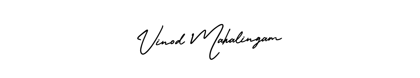 The best way (AmerikaSignatureDemo-Regular) to make a short signature is to pick only two or three words in your name. The name Vinod Mahalingam include a total of six letters. For converting this name. Vinod Mahalingam signature style 3 images and pictures png
