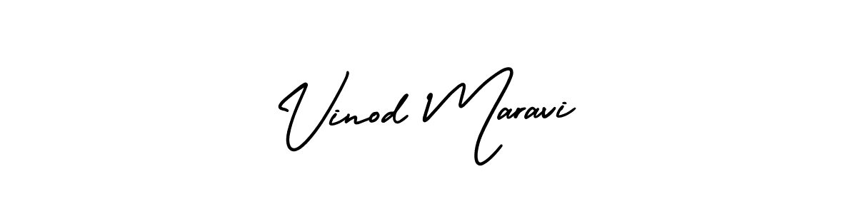 The best way (AmerikaSignatureDemo-Regular) to make a short signature is to pick only two or three words in your name. The name Vinod Maravi include a total of six letters. For converting this name. Vinod Maravi signature style 3 images and pictures png