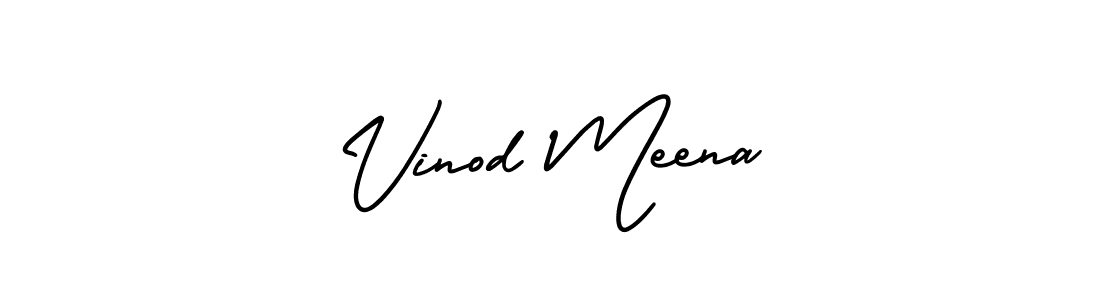 You should practise on your own different ways (AmerikaSignatureDemo-Regular) to write your name (Vinod Meena) in signature. don't let someone else do it for you. Vinod Meena signature style 3 images and pictures png