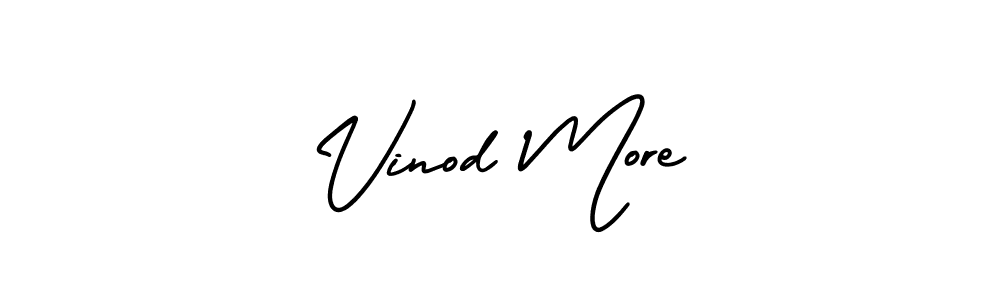 This is the best signature style for the Vinod More name. Also you like these signature font (AmerikaSignatureDemo-Regular). Mix name signature. Vinod More signature style 3 images and pictures png