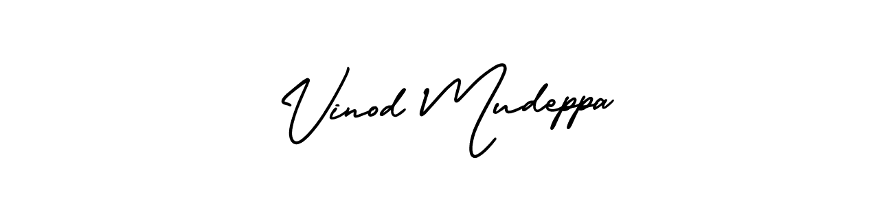 How to make Vinod Mudeppa name signature. Use AmerikaSignatureDemo-Regular style for creating short signs online. This is the latest handwritten sign. Vinod Mudeppa signature style 3 images and pictures png