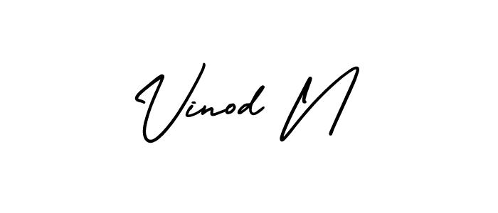 AmerikaSignatureDemo-Regular is a professional signature style that is perfect for those who want to add a touch of class to their signature. It is also a great choice for those who want to make their signature more unique. Get Vinod N name to fancy signature for free. Vinod N signature style 3 images and pictures png
