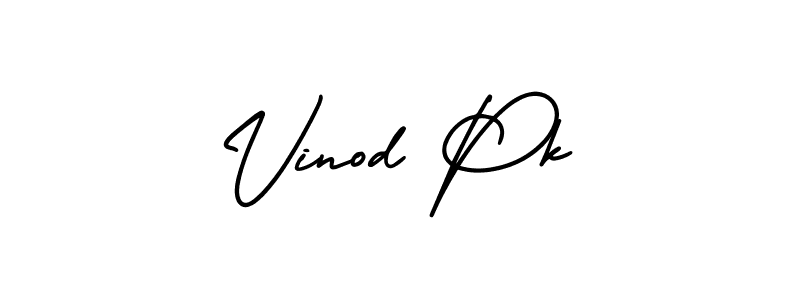 Design your own signature with our free online signature maker. With this signature software, you can create a handwritten (AmerikaSignatureDemo-Regular) signature for name Vinod Pk. Vinod Pk signature style 3 images and pictures png