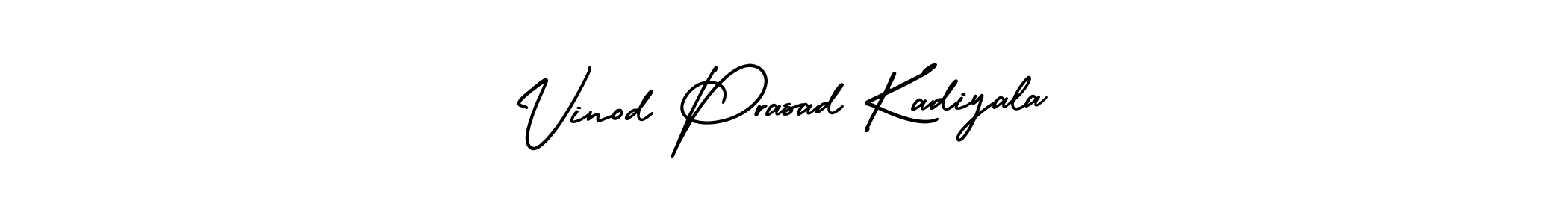 The best way (AmerikaSignatureDemo-Regular) to make a short signature is to pick only two or three words in your name. The name Vinod Prasad Kadiyala include a total of six letters. For converting this name. Vinod Prasad Kadiyala signature style 3 images and pictures png
