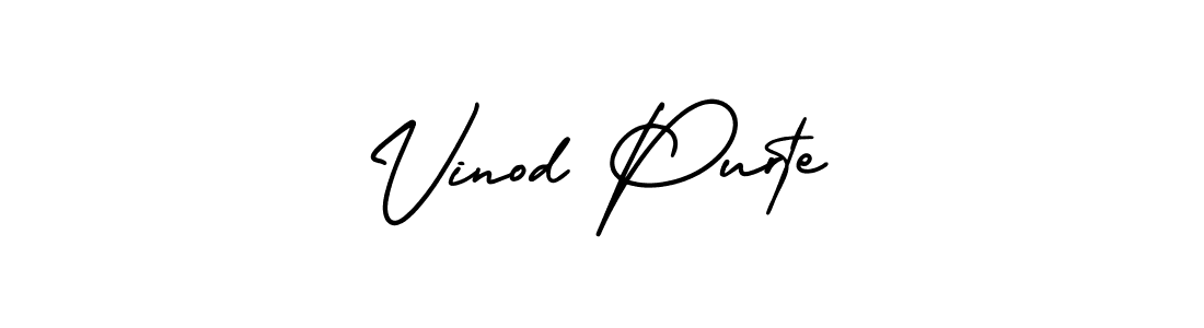 Create a beautiful signature design for name Vinod Purte. With this signature (AmerikaSignatureDemo-Regular) fonts, you can make a handwritten signature for free. Vinod Purte signature style 3 images and pictures png