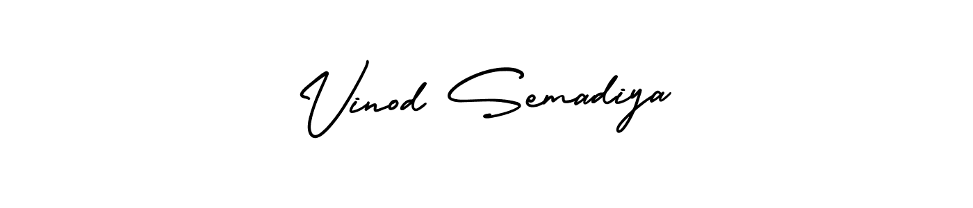 Vinod Semadiya stylish signature style. Best Handwritten Sign (AmerikaSignatureDemo-Regular) for my name. Handwritten Signature Collection Ideas for my name Vinod Semadiya. Vinod Semadiya signature style 3 images and pictures png