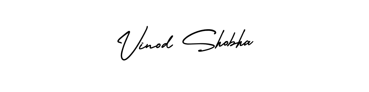 The best way (AmerikaSignatureDemo-Regular) to make a short signature is to pick only two or three words in your name. The name Vinod Shobha include a total of six letters. For converting this name. Vinod Shobha signature style 3 images and pictures png