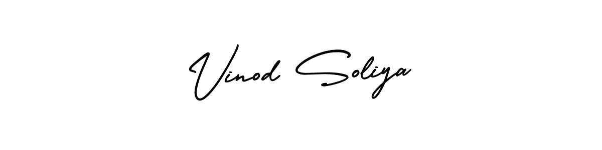 Use a signature maker to create a handwritten signature online. With this signature software, you can design (AmerikaSignatureDemo-Regular) your own signature for name Vinod Soliya. Vinod Soliya signature style 3 images and pictures png