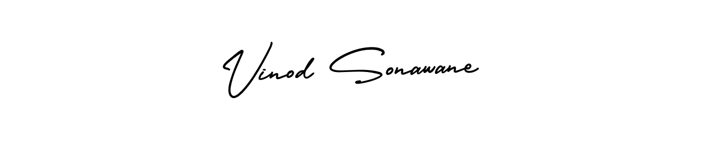 This is the best signature style for the Vinod Sonawane name. Also you like these signature font (AmerikaSignatureDemo-Regular). Mix name signature. Vinod Sonawane signature style 3 images and pictures png