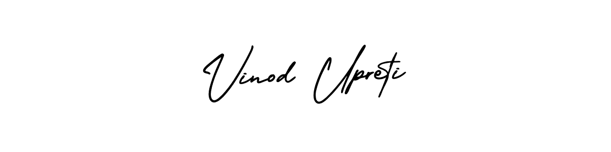 Also You can easily find your signature by using the search form. We will create Vinod Upreti name handwritten signature images for you free of cost using AmerikaSignatureDemo-Regular sign style. Vinod Upreti signature style 3 images and pictures png