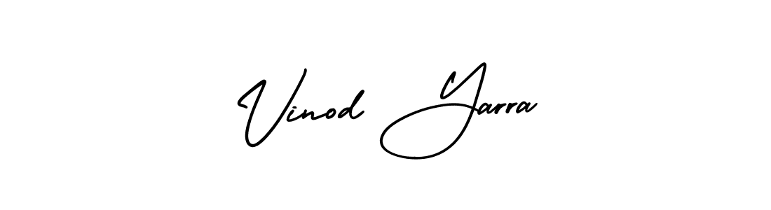 Make a beautiful signature design for name Vinod Yarra. With this signature (AmerikaSignatureDemo-Regular) style, you can create a handwritten signature for free. Vinod Yarra signature style 3 images and pictures png