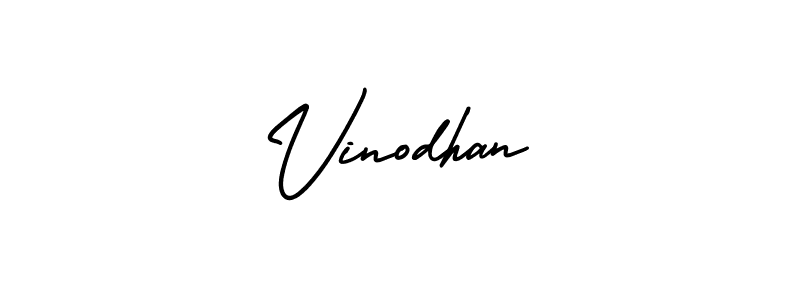 Make a beautiful signature design for name Vinodhan. With this signature (AmerikaSignatureDemo-Regular) style, you can create a handwritten signature for free. Vinodhan signature style 3 images and pictures png