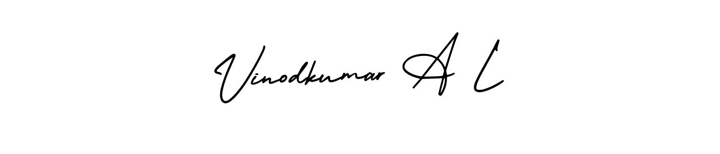 It looks lik you need a new signature style for name Vinodkumar A L. Design unique handwritten (AmerikaSignatureDemo-Regular) signature with our free signature maker in just a few clicks. Vinodkumar A L signature style 3 images and pictures png