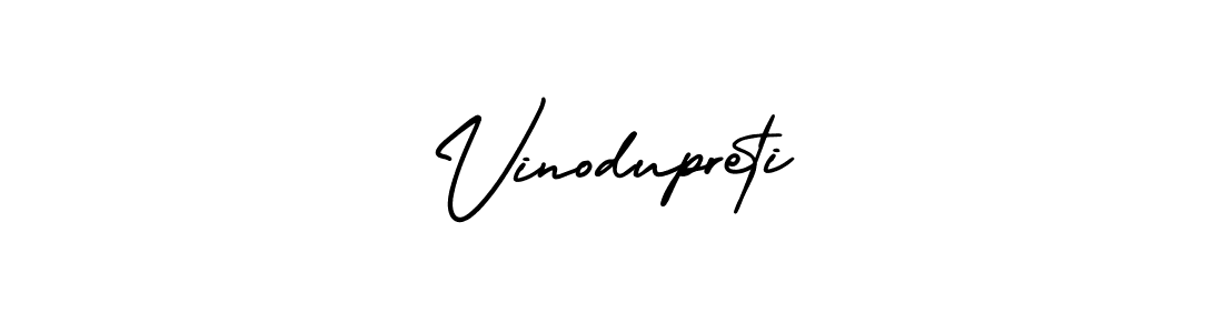 How to make Vinodupreti signature? AmerikaSignatureDemo-Regular is a professional autograph style. Create handwritten signature for Vinodupreti name. Vinodupreti signature style 3 images and pictures png