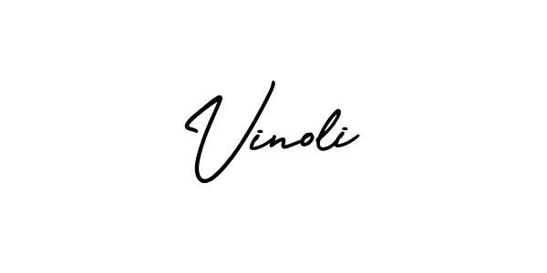Design your own signature with our free online signature maker. With this signature software, you can create a handwritten (AmerikaSignatureDemo-Regular) signature for name Vinoli. Vinoli signature style 3 images and pictures png