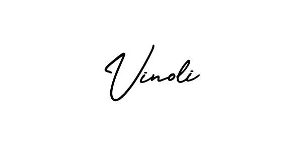 Design your own signature with our free online signature maker. With this signature software, you can create a handwritten (AmerikaSignatureDemo-Regular) signature for name Vinoli. Vinoli signature style 3 images and pictures png