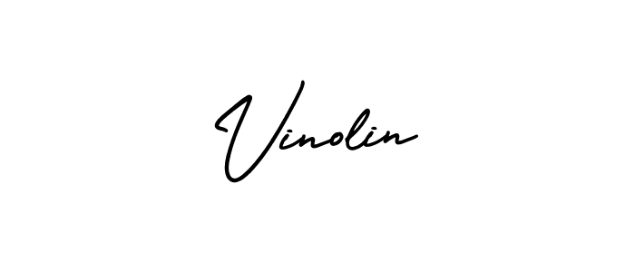 Make a beautiful signature design for name Vinolin. With this signature (AmerikaSignatureDemo-Regular) style, you can create a handwritten signature for free. Vinolin signature style 3 images and pictures png