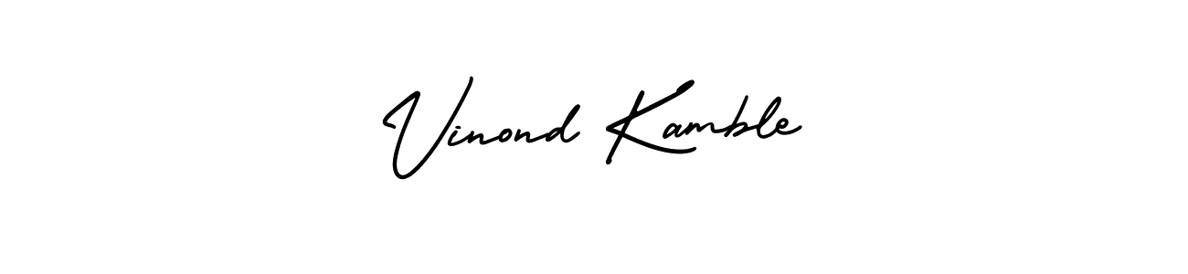Make a short Vinond Kamble signature style. Manage your documents anywhere anytime using AmerikaSignatureDemo-Regular. Create and add eSignatures, submit forms, share and send files easily. Vinond Kamble signature style 3 images and pictures png